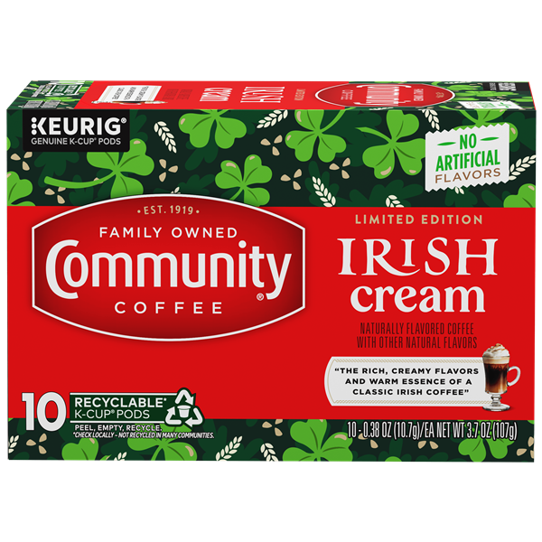 Community Coffee Irish Cream Single Serve Cups - 10 Ct