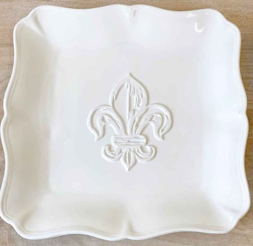 Fleur de Lis Embossed Platter