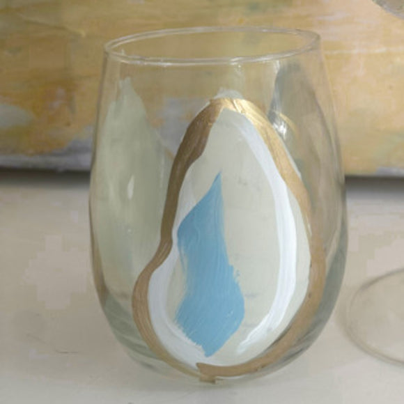 Hand Painted Triple Oyster Glassware