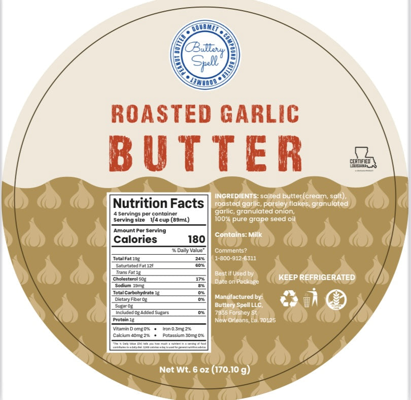Buttery Spell Roasted Garlic Butter