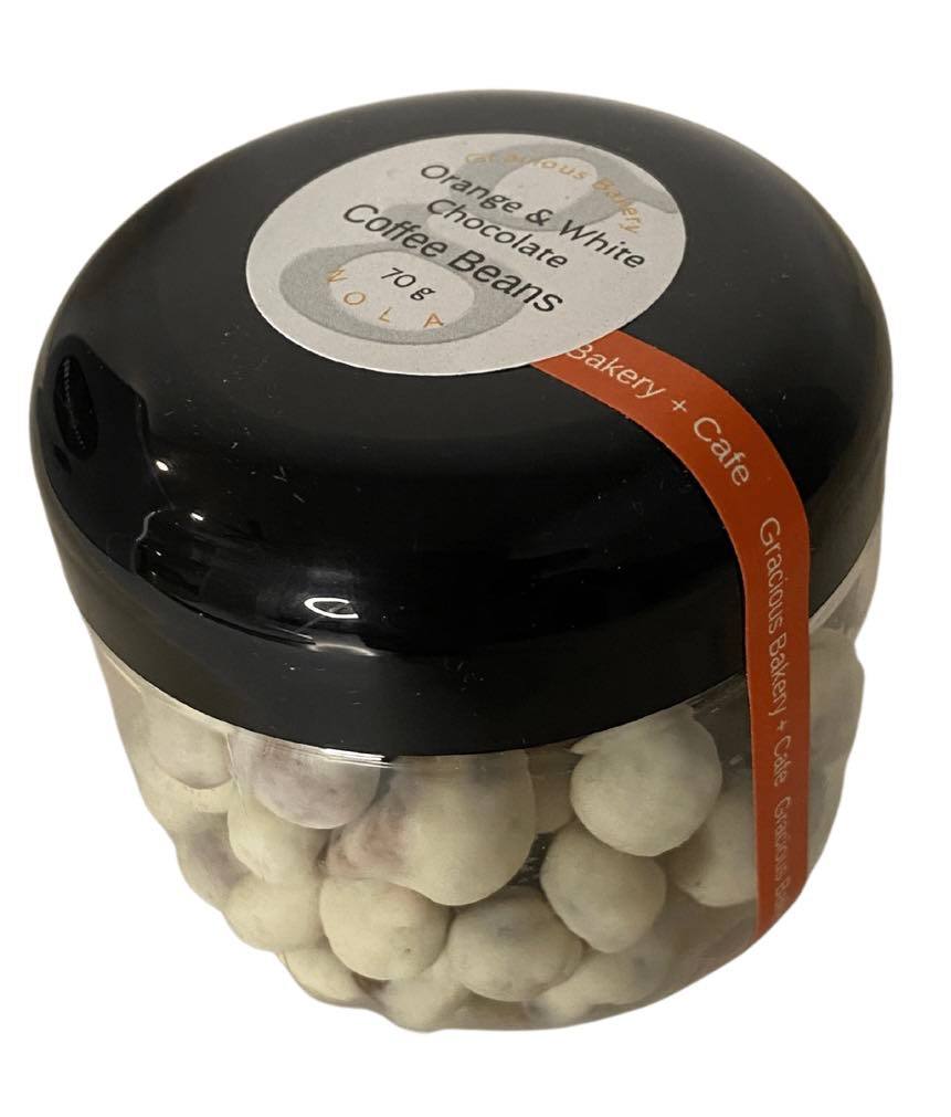 Gracious Bakery Orange & White Chocolate Coffee Beans