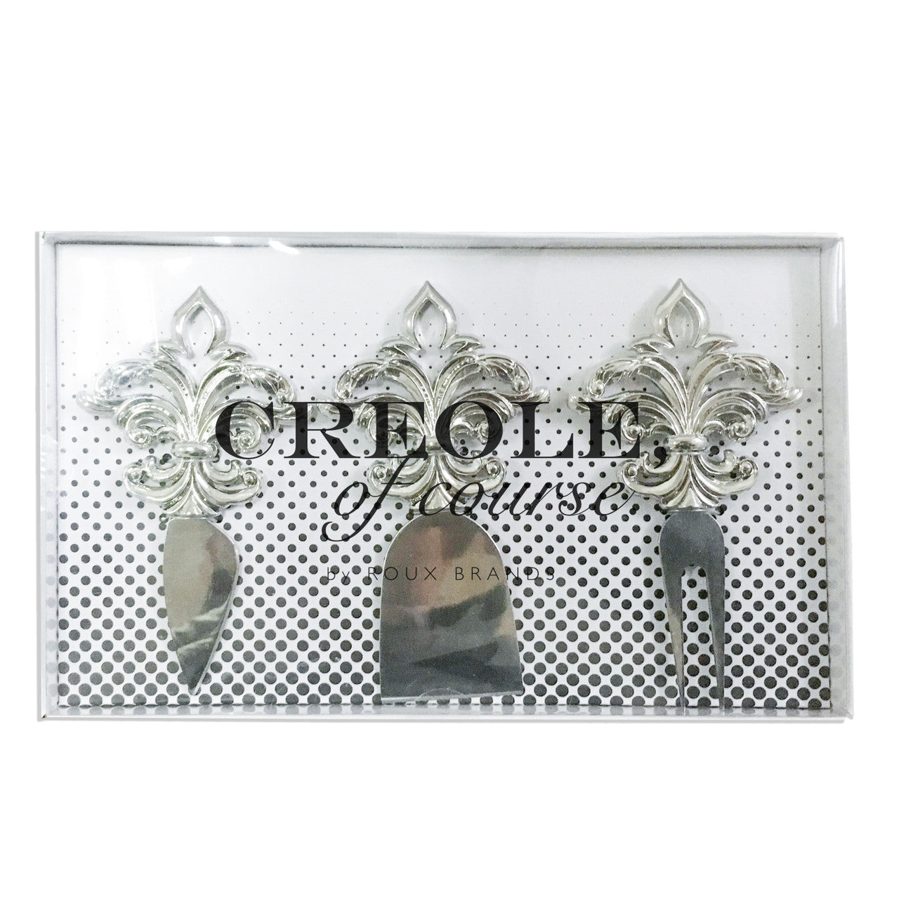 Bright Silver Creole Cheese Knives Set