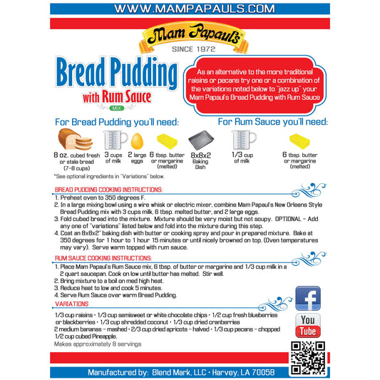 Mam Papaul's Bread Pudding Mix