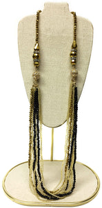 Black and Gold Beaded Necklace 