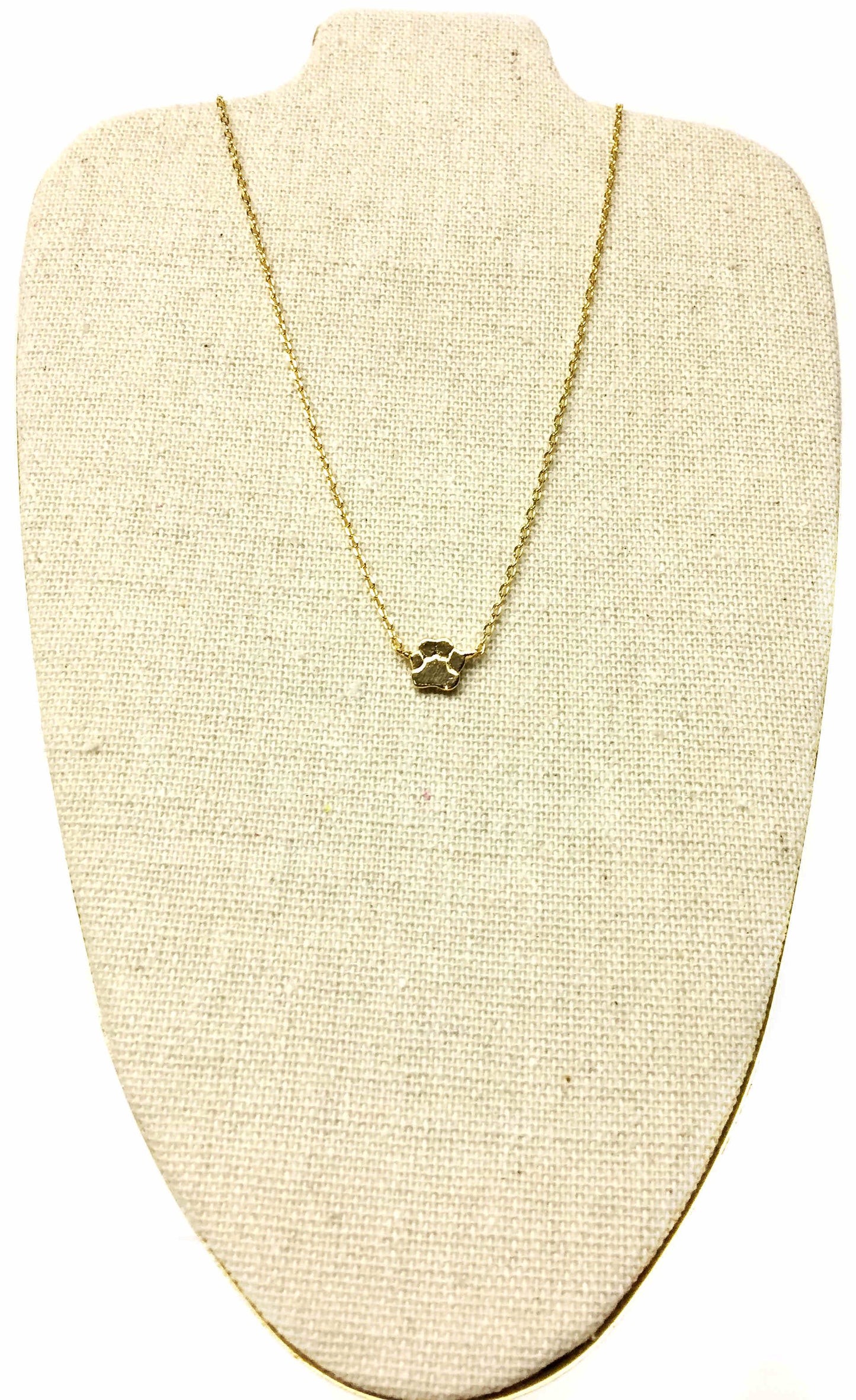 Gold Paw Print Necklace