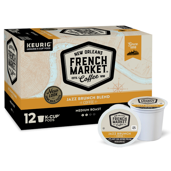 French Market Coffee Jazz Brunch Blend Single Serve Cups - 12 Ct
