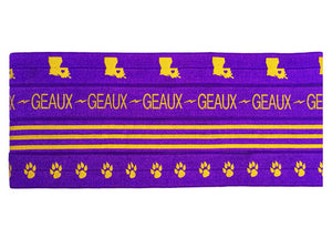 Purple and Gold Louisiana Football Headbands Hair Accessories
