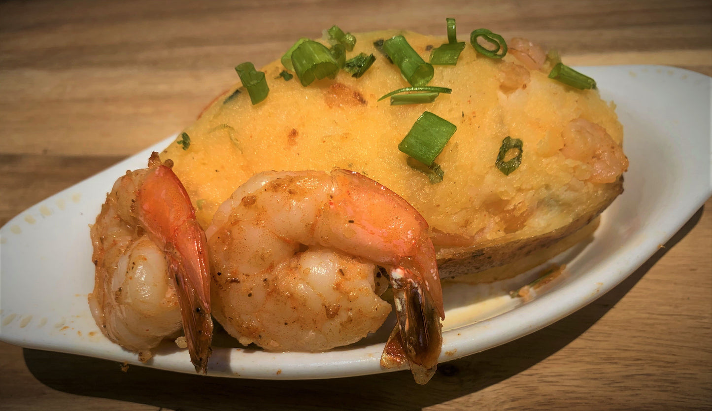Shrimp Stuffed Twice Baked Potato
