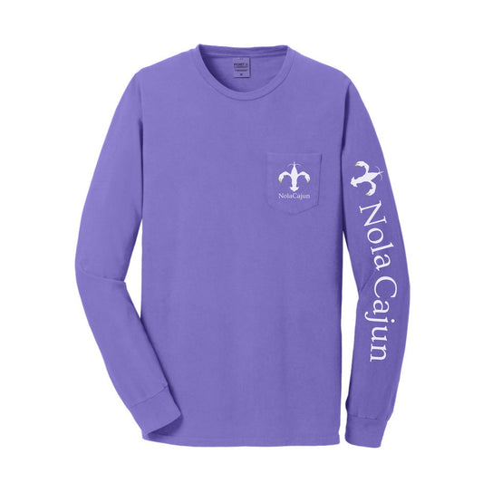 NolaCajun Purple and Gold Long Sleeve Logo T-shirt