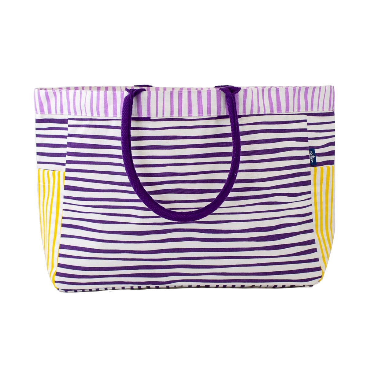 Purple and Gold Stripe Tote