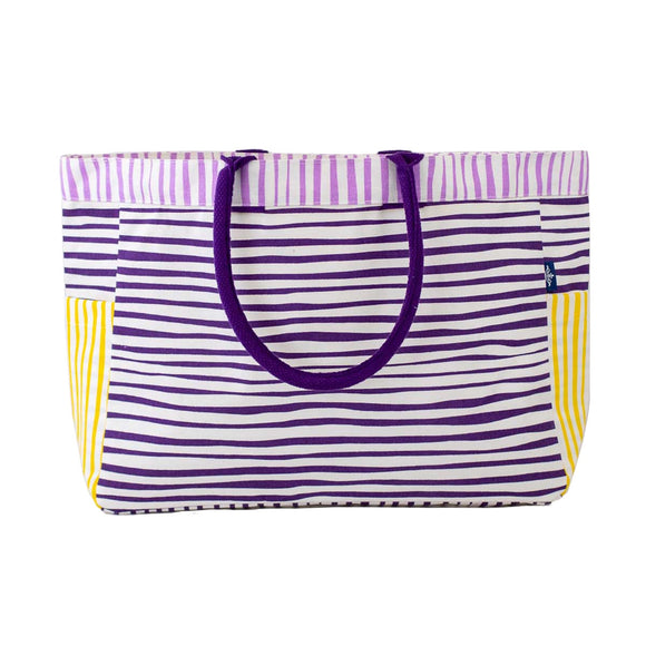Purple and Gold Stripe Tote
