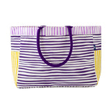 Purple and Gold Stripe Tote
