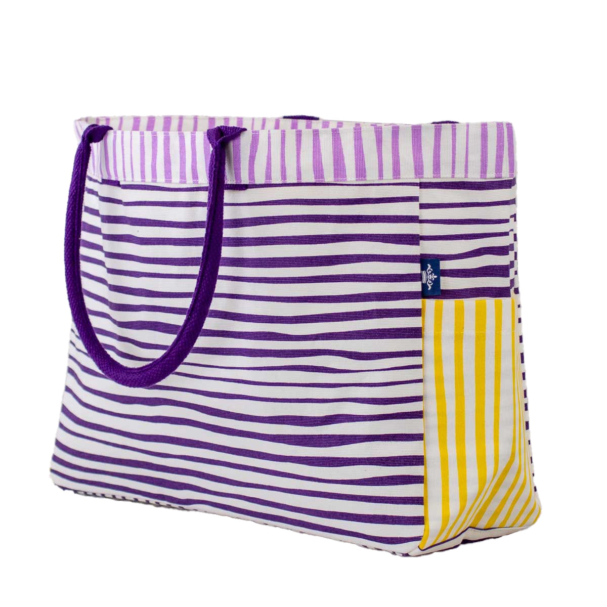 Purple and Gold Stripe Tote