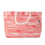 Red and White Stripe Tote