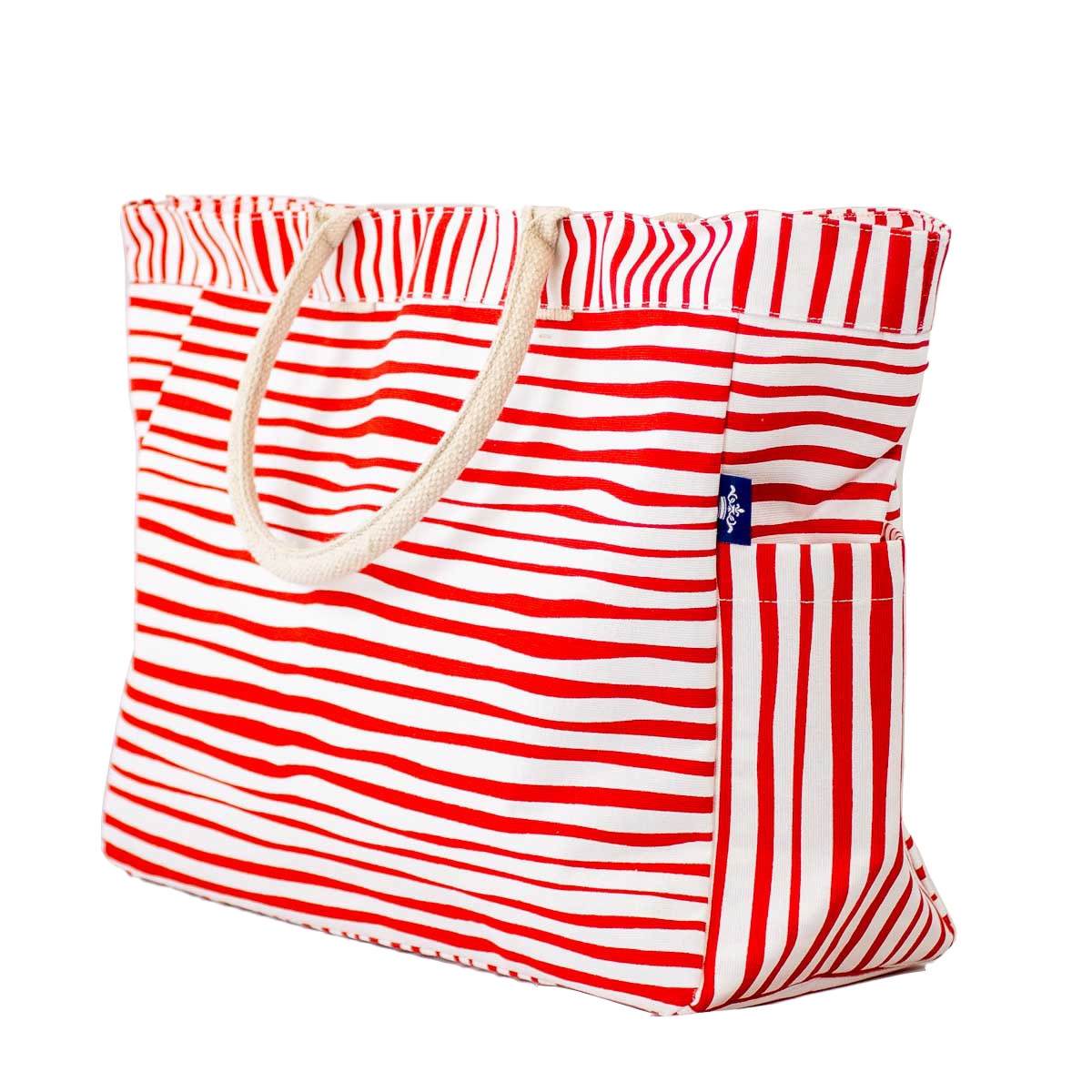 Red and White Stripe Tote
