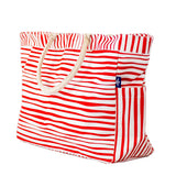 Red and White Stripe Tote