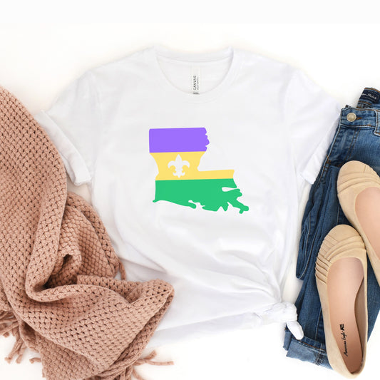 Mardi Gras Louisiana Flag Tshirt