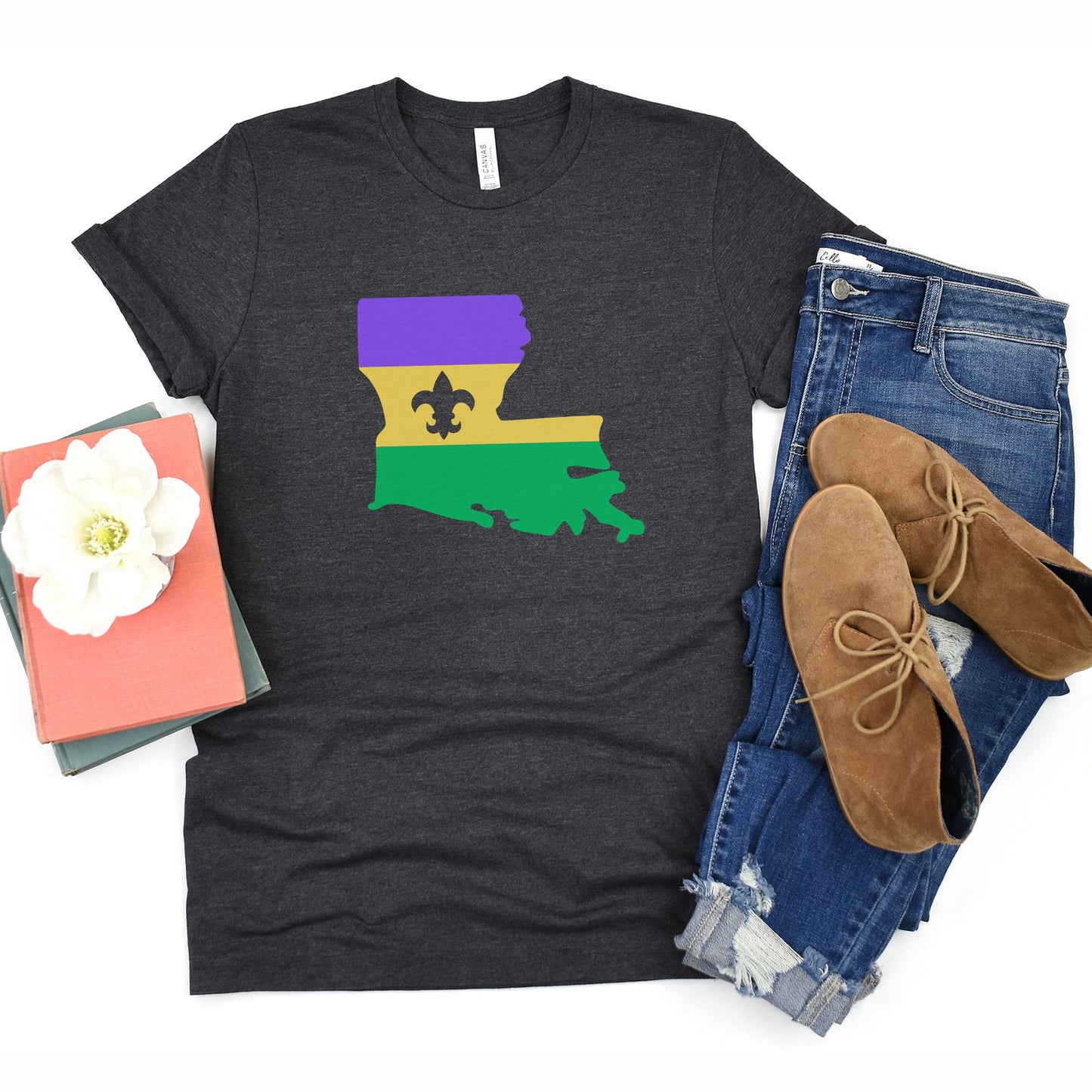 Mardi Gras Louisiana Flag Tshirt