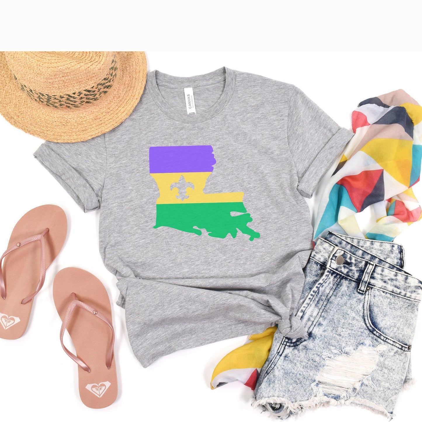 Mardi Gras Louisiana Flag Tshirt