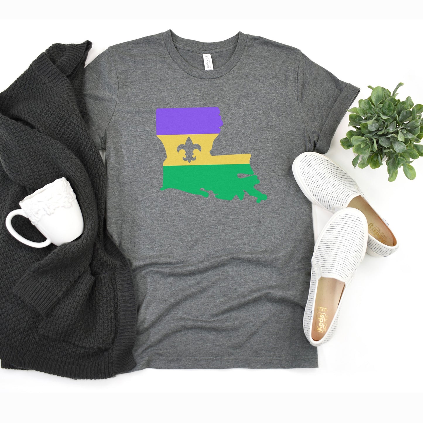 Mardi Gras Louisiana Flag Tshirt