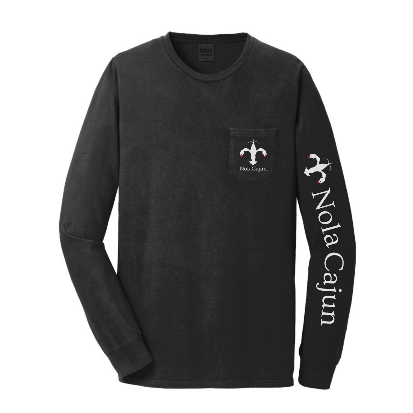 NolaCajun Black & Red Long Sleeve Logo T-shirt