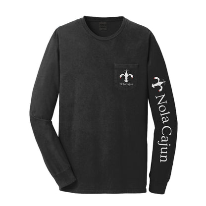 NolaCajun Black & Red Long Sleeve Logo T-shirt