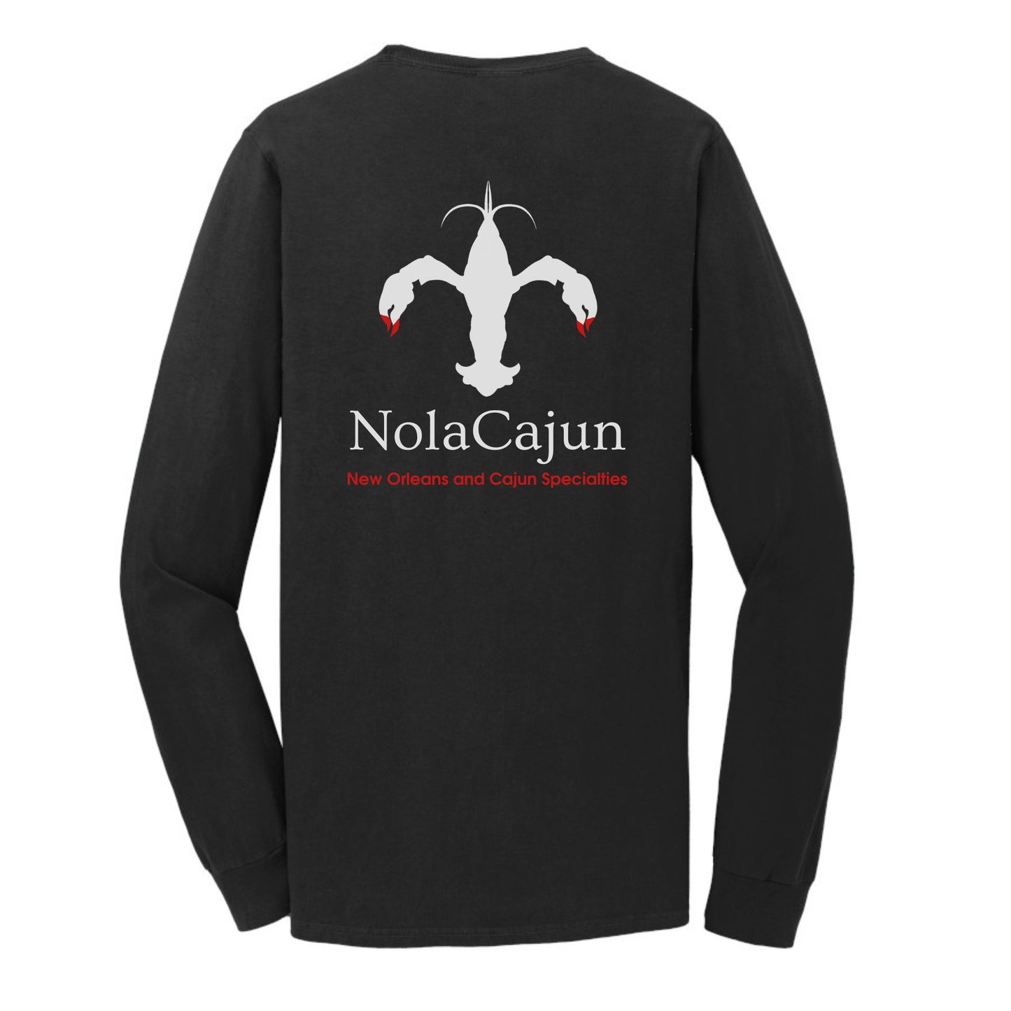 NolaCajun Black & Red Long Sleeve Logo T-shirt