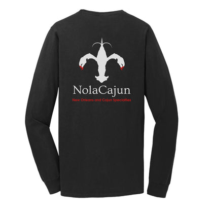 NolaCajun Black & Red Long Sleeve Logo T-shirt