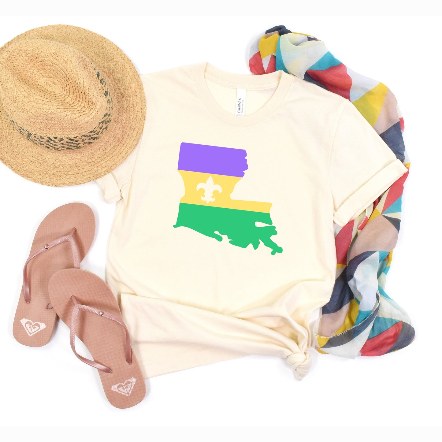 Mardi Gras Louisiana Flag Tshirt