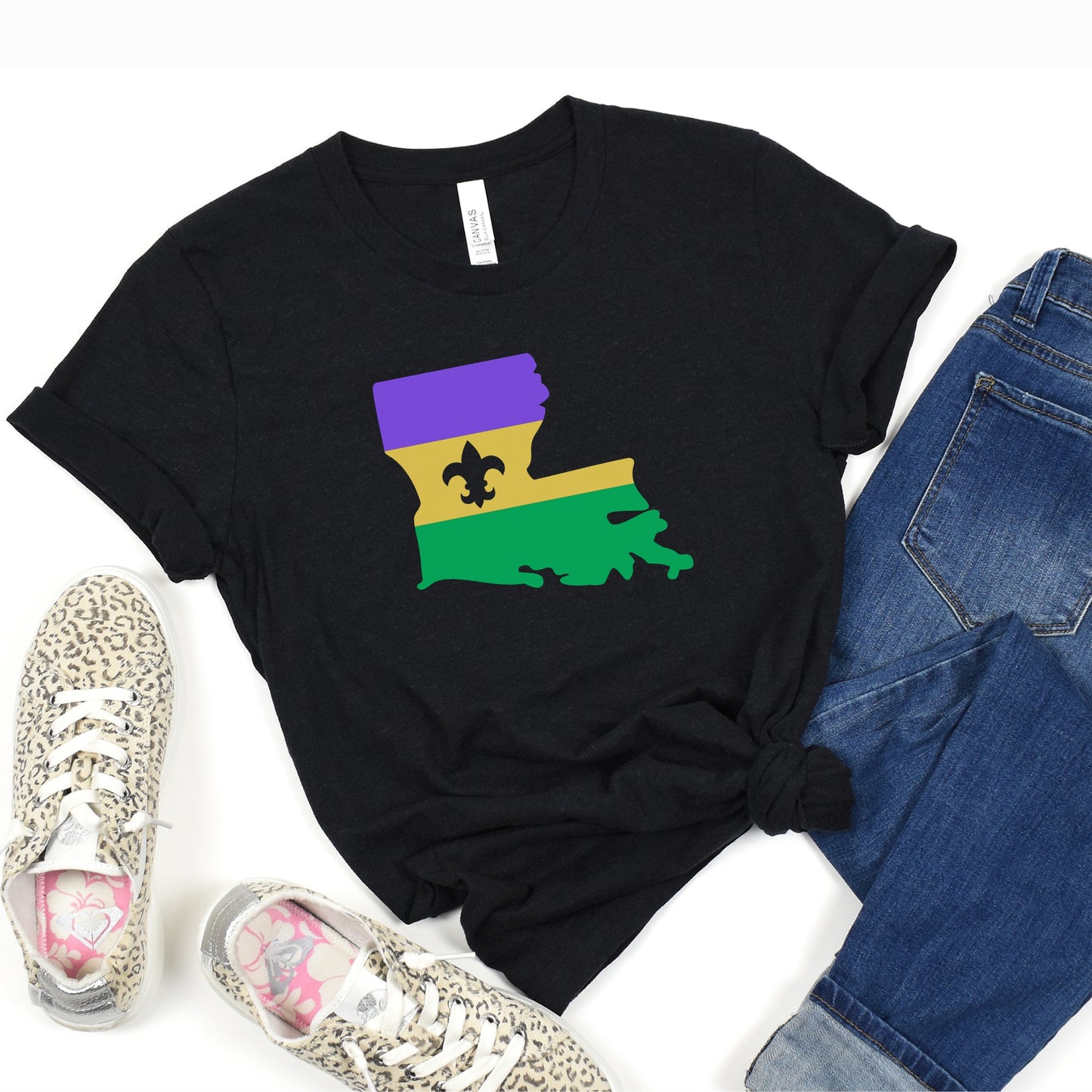 Mardi Gras Louisiana Flag Tshirt