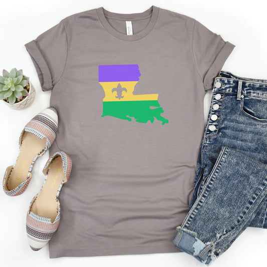 Mardi Gras Louisiana Flag Tshirt