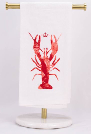Watercolor Crawfish Flour Sack Hand Towel