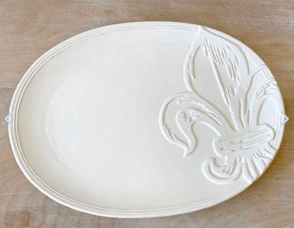 Tuscan Fleur de Lis Embossed Platter