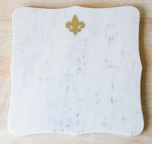 Fleur de Lis Marble Serving Board