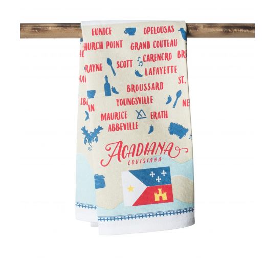 Kitchen Towel- Acadiana Map