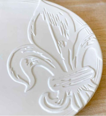 Tuscan Fleur de Lis Embossed Platter