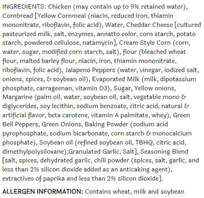 Big Easy Stuffed Chicken-Cheddar Cheese Jalapeno Cornbread