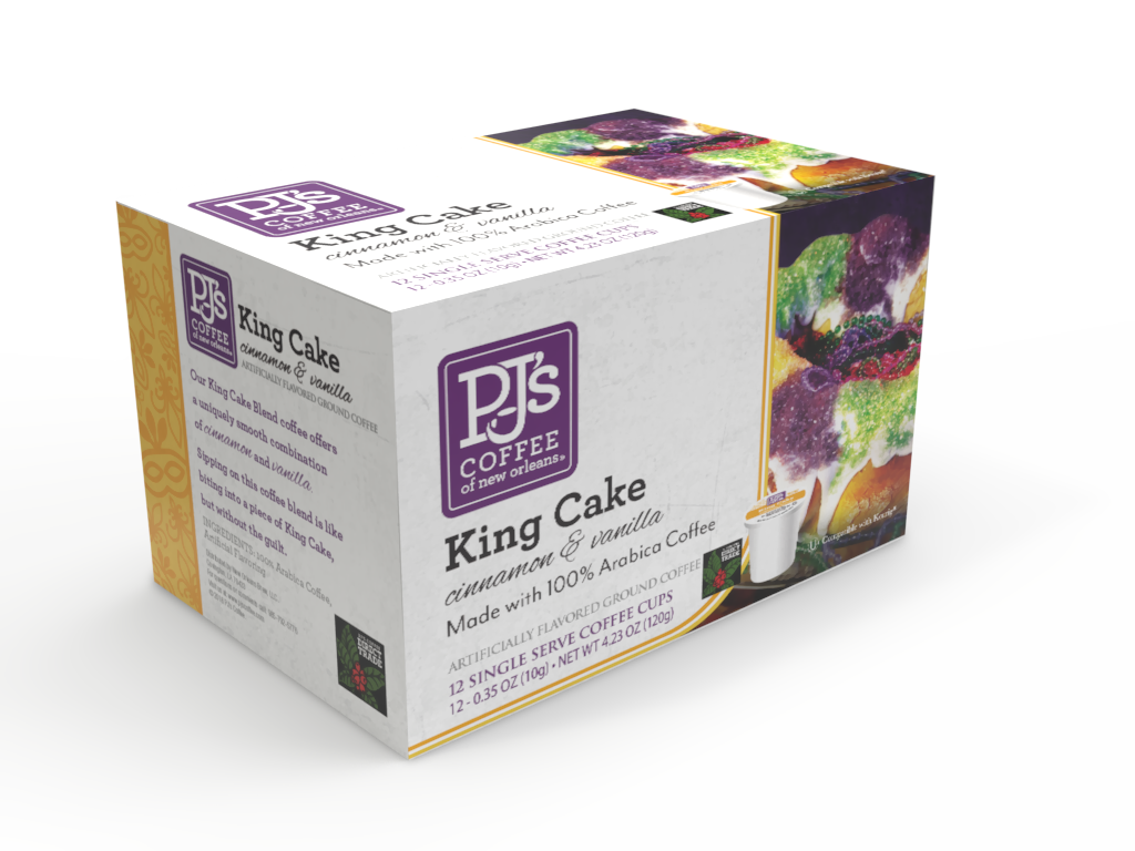 PJ's Coffee of New Orleans Single Serve Cups - King Cake