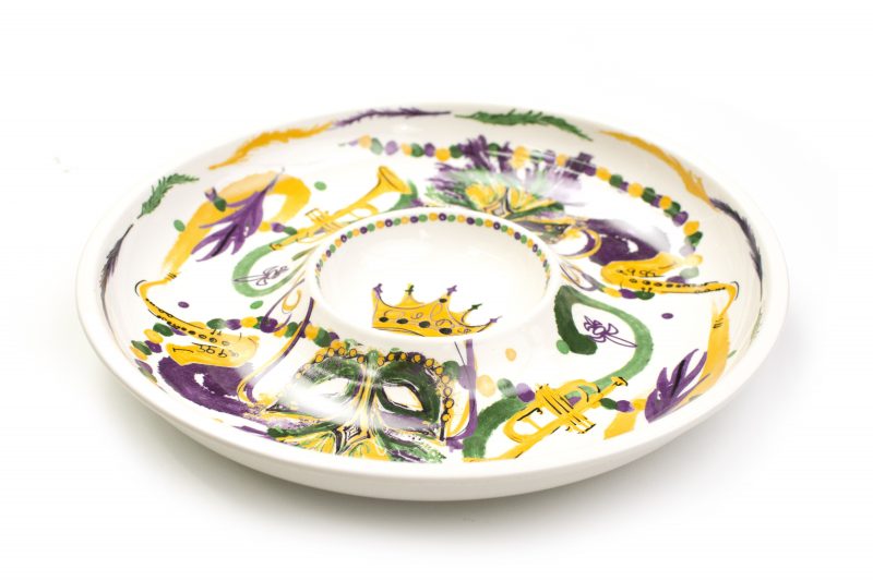 New Mardi Gras Mask Chip and Dip Bowl