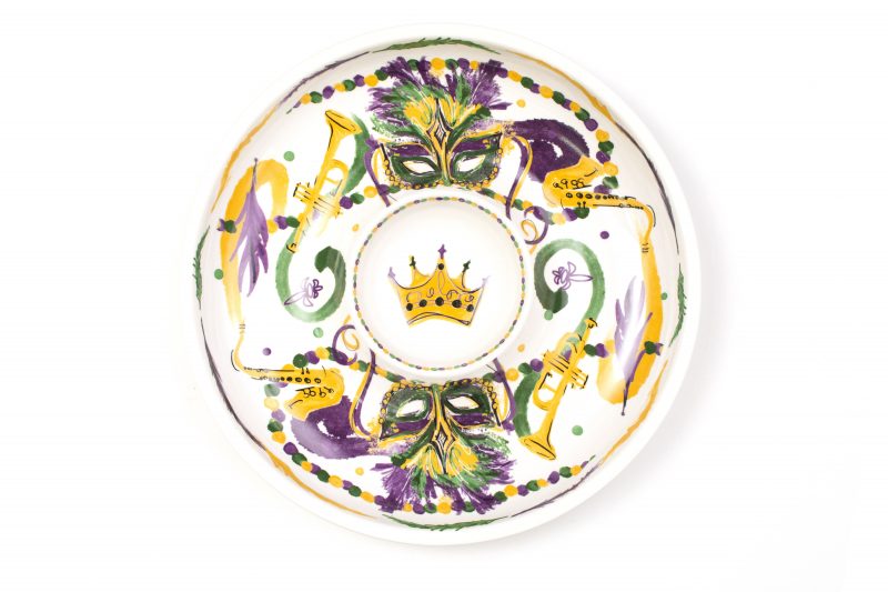 New Mardi Gras Mask Chip and Dip Bowl