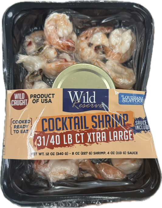 Wild Reserve Cocktail Shrimp 31/40 with Cocktail Sauce