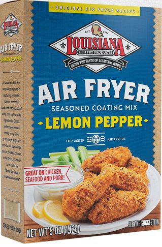 Louisiana Fish Fry Air Fryer Seasoned Coating Mix-Lemon Pepper