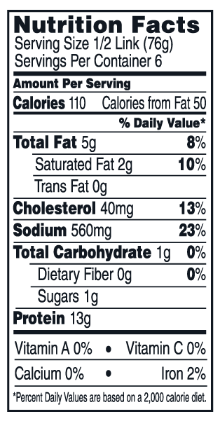 Richard's Mild Smoked Pork Sausage