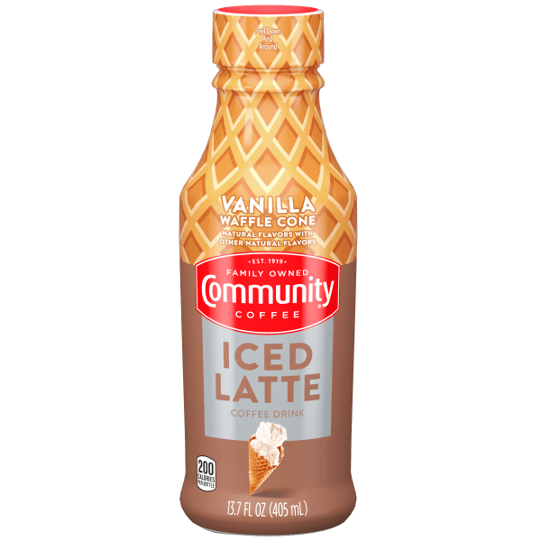 Community Coffee Vanilla Waffle Cone Iced Latte