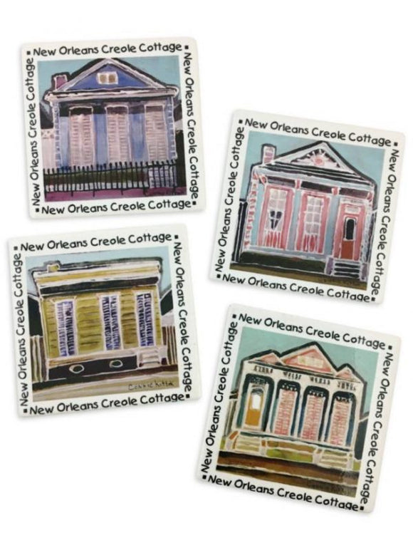 Creole Cottage Coasters - Set of 4