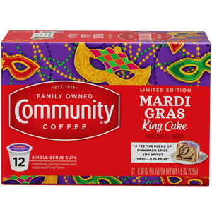 Community Coffee King Cake Single Serve Cups - 12 Ct