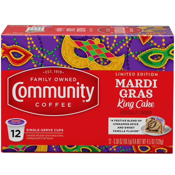 Community Coffee King Cake Single Serve Cups 12 Ct – NolaCajun