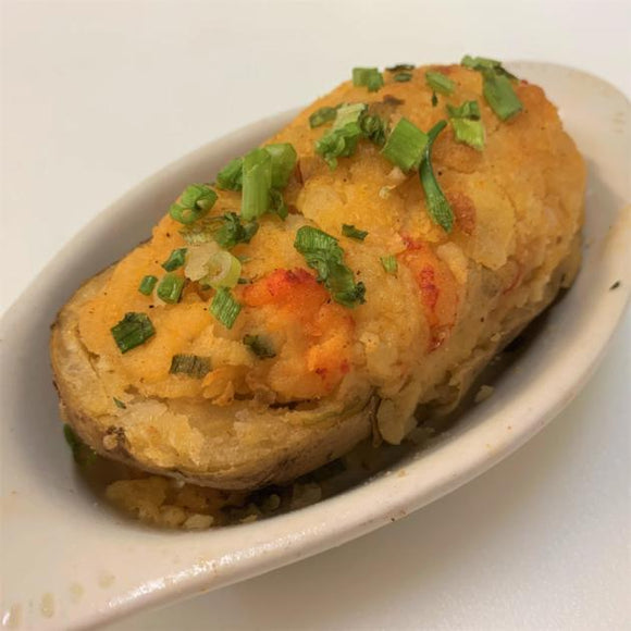 Crawfish Stuffed Twice Baked Potato
