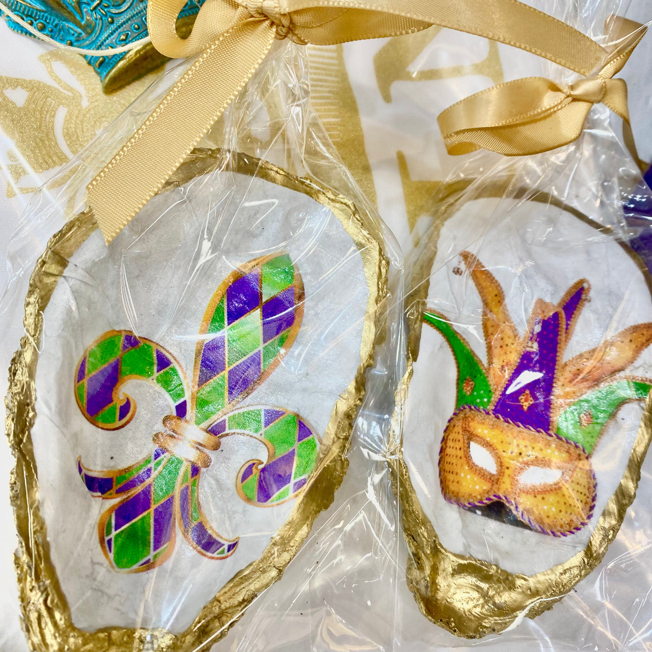 Mardi Gras Decorative Oyster Shell