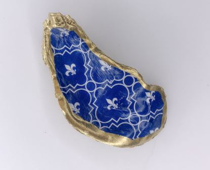 Fleur De Lis Decorative Oyster Shell